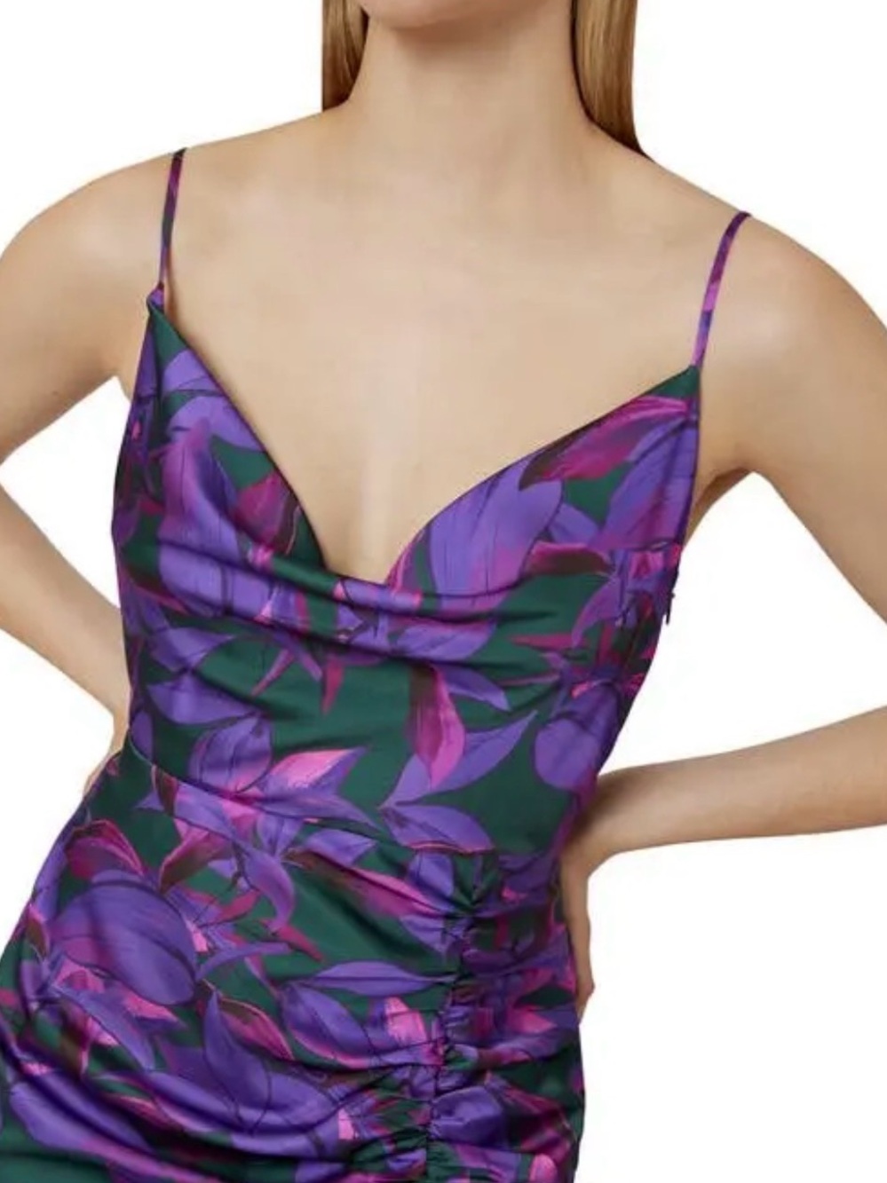 Milly Lilliana Floating Petals Dress Purple Floral Slip Dress